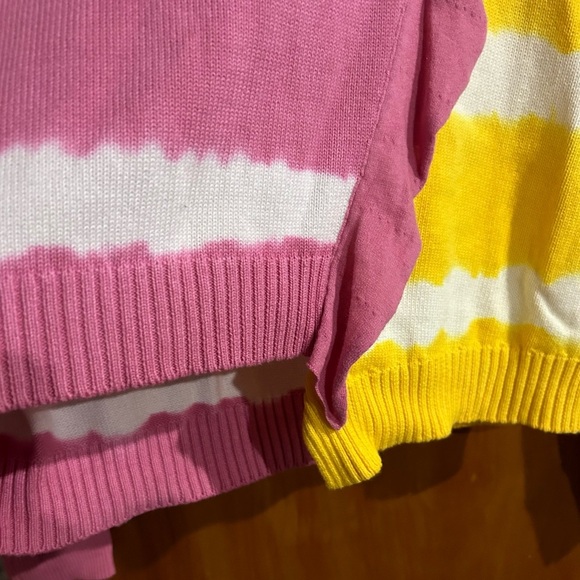 New Parker Jorja asymmetrical tie dye ruffle combo oversized sweater Small - Picture 4 of 7